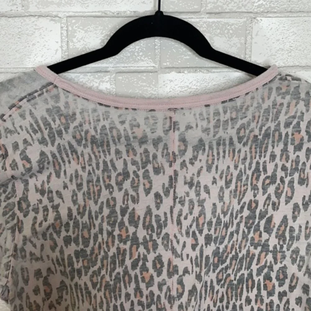 Free People Pink Cheetah Tourist Tee
